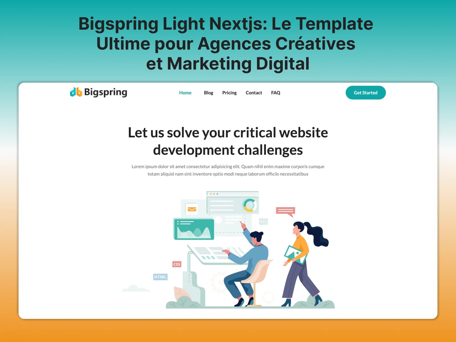 template nextjs saas landing page gratuit tailwindcss